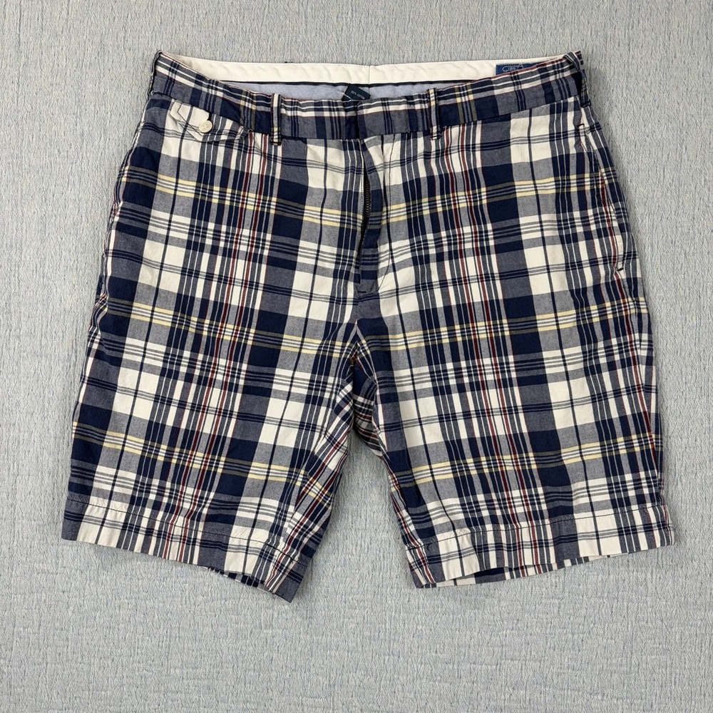Vintage Polo Ralph Lauren Shorts Mens 36 Madras‎ Plaid Chino Bermuda Cotton